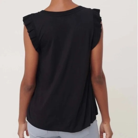 NWT LOFT Rib Trim Mixed Media Shell Top White - Picture 9 of 9